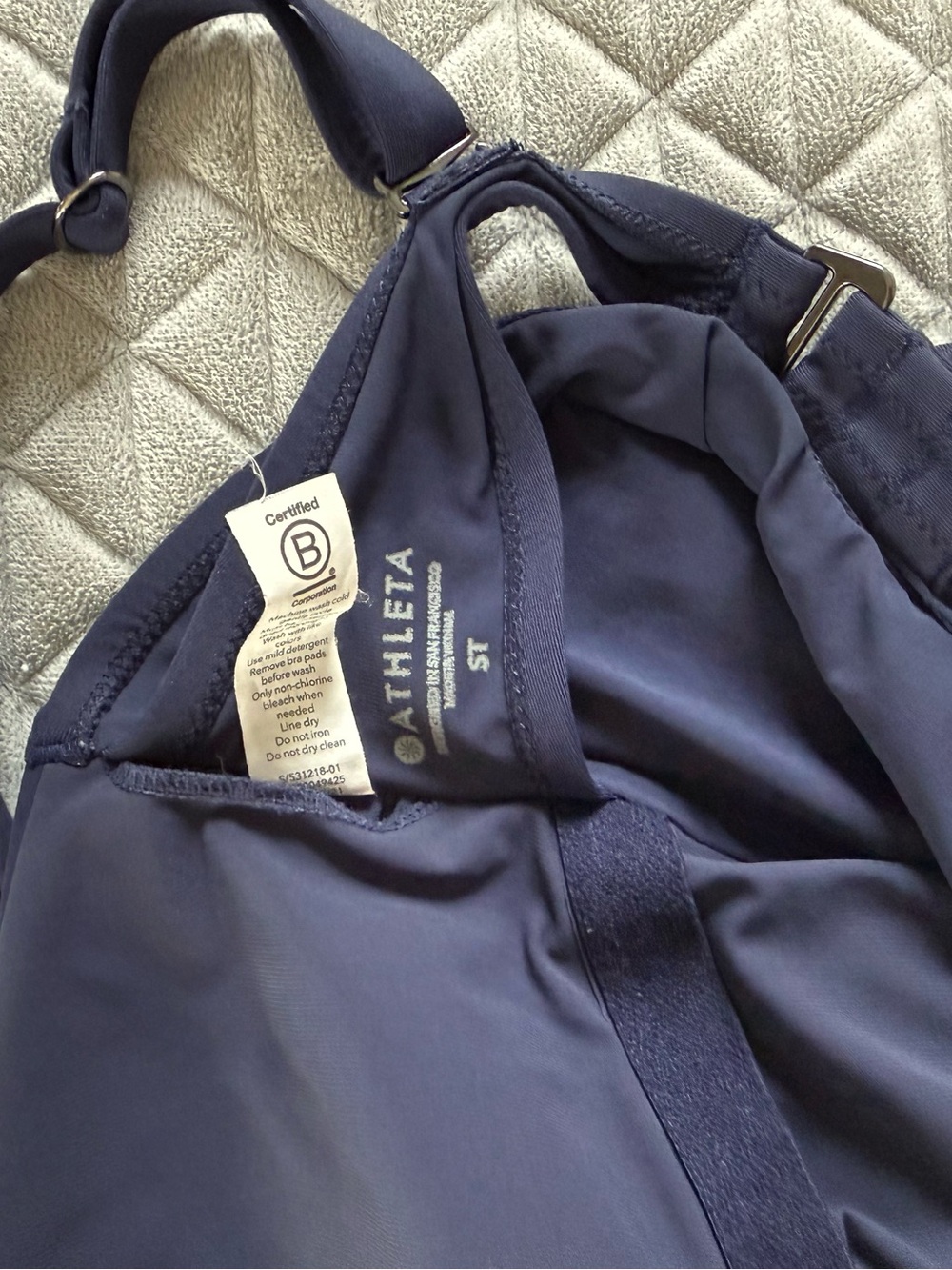 Athleta Navy Square Neck One-Piece Swimsuit with Adjustable Straps - Picture 7 of 10